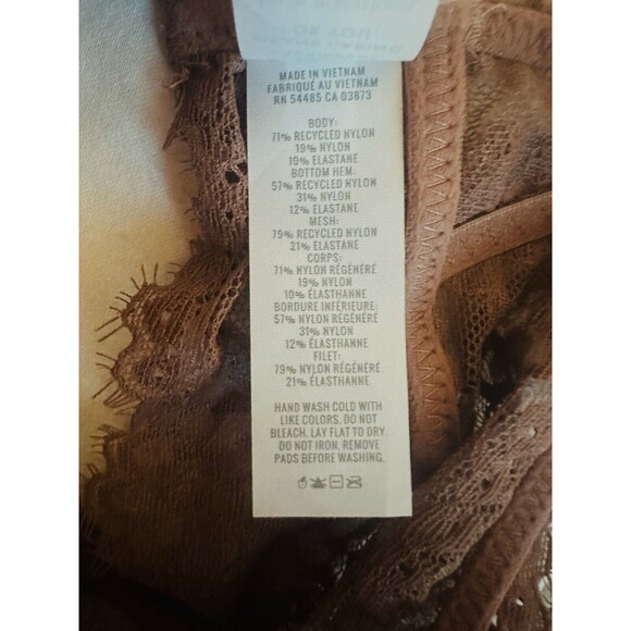 AERIE Mauve Eyelash Floral Lace Padded Plunge Bralette SIZE XS NWT - Picture 5 of 5